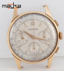 Leonidas Chronograph Vintage Gold 18K 38mm - Valjoux 72