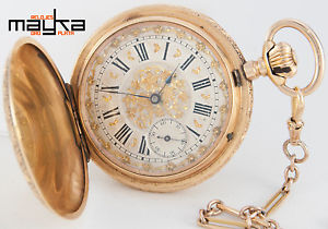 C.J & A.Perrenoud & Cie Pocket Watch Gold 18K + Chain Gold 18K - Circa 1885