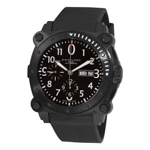 Hamilton Mens H78686333 Khaki Navy BelowZero Black Chronograph Dial Watch