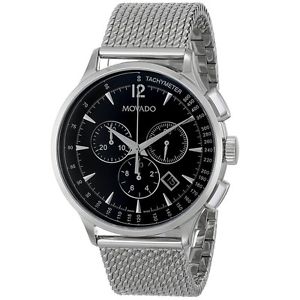 Movado Mens 0606803 Movado Circa Analog Display Swiss Quartz Silver Watch