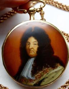 MUSEUM 18th C. gild&enamel Verge Fusee Regulator watch for Louis XIV Court
