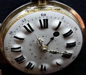 MUSEUM Silver&Enamel Verge Fusee CALENDAR Skull Memento Mori pocket  watch c1770