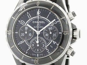 CHANEL J12 Chronograph Ceramic Rubber Automatic Mens Watch H0939 (BF077031)