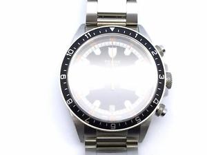 Auth Tudor Stainless Steel Heritage Chrono Watch Silver/ Black