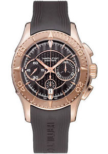 HAMILTON  - SEAVIEW AUTO CHRONO BLK-BLK RUB GOLD PLATED H37646331