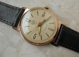 GUB GLASHUTTE 17 STEINE  GOLD PLATED VERY OLD GERMAN WATCH FREE SHIPPING