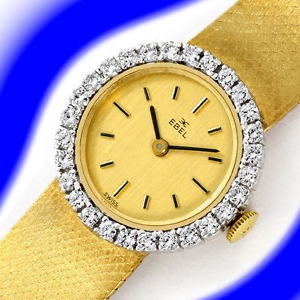 Ebel Damenarmbanduhr 1,12ct Brillanten-Lünette 18K Gold - JUWELENMARKT DE, U2422