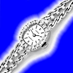 Orex Damen-Uhr Diamanten Lünette und Band 18K Weissgold - JUWELENMARKT DE, U2118