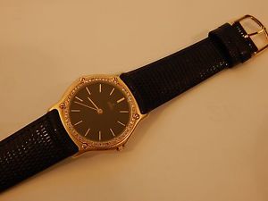 EBEL SOLID 18K GOLD YELLOW GOLD DIAMOND BEZEL 35MM SPORT CLASSIC WATCH