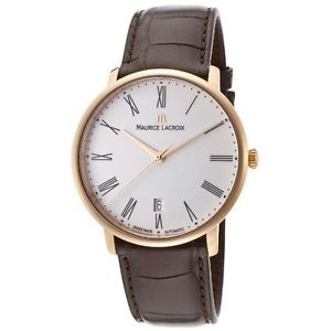 Maurice Lacroix Mens Les Classiques Automatic White Dial Dark Brown Genuine Alli