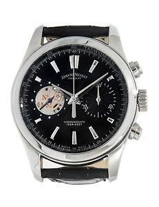NEW Armand Nicolet L07 Steel Black Dial Automatic Strap Watch 9649A-NR-P964NR2