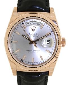 DAY DATE 118135 IN RED GOLD AND LEATHER, 36MM