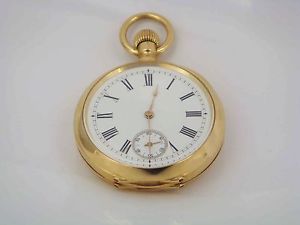 Feine kleine schweizer Taschenuhr in 750/- Gelbgold, Handaufzug!