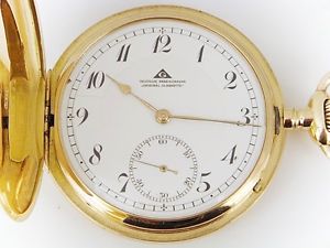 Deutsche Präzisionsuhr Original Glashütte Savonette in 585/- Gelbgold!