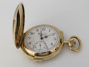 Audemars Fréres Savonette Taschenuhr Minuten Repetition in 585/- Gelbgold !