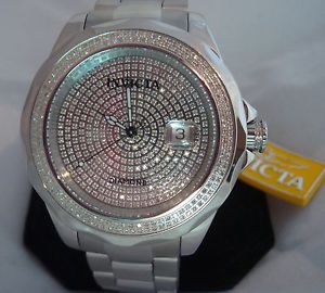 Men's Invicta DIAMOND Watch Swiss Automatic Flame Fusion Crystal Water Resistant