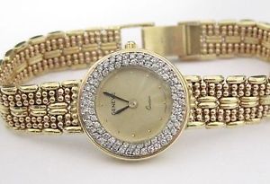 3.10 TCW 14kt ITALY 24mm Geneve Women's Diamond Casual Watch Yellow Gold
