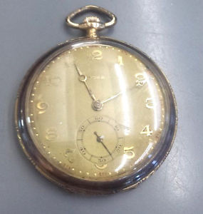 Antique Pocket Watch DOXA Swiss Made Pre Owned Working Condition 14 K Real Gold