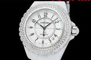 Auth CHANEL J12 Genuine Diamond Bezel H0969 Ceramic Auto Men's Watch(S A0661)