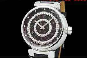 Auth LOUIS VUITTON Tambour Amaranto Diamon Q111C 2 Double Circle Diamond(S A0329