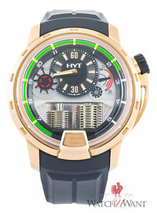 HYT H1 Ref. 148-PG-12-GF-CR 48mm 18k Rose Gold Hydromechanical Fluid Power
