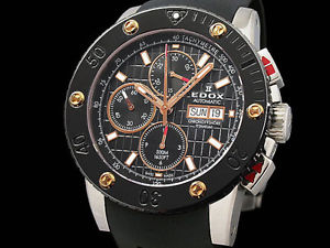 Auth EDOX Chrono Offshore 01107 Titanium Auto Men's Watch (S A42321)