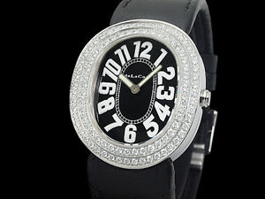 Auth deLaCour Les Oval Diamond Bezel SS Quartz Men's Watch(S A48097)