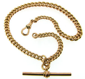 9Carat Rose Gold Curb Chains Vintage Victorian Pocket Watch Albert Solids Link