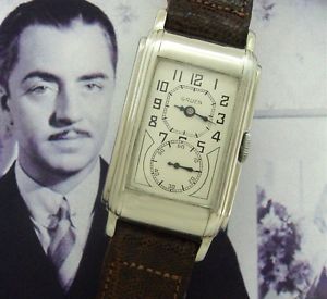 RARE & STUNNING 1930 Gruen Duo-Dial Doctor's Watch in 14k White Gold - SERVICED