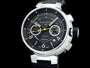 Auth LOUIS VUITTON Tambour 2 Flyback Q102B SS Auto Men's Watch(S A47867)