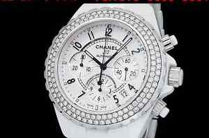 Auth CHANEL J12 Chronograph Genuine Diamond H1008 Auto Men's Watch(S Z1600)