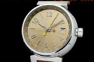 Auth LOUIS VUITTON Tambour GMT Q1132 SS Auto Men's Watch(S Z6944)