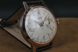 VINTAGE WATCH CHRONOGRAPH EBERHARD PRE EXTRA FORT TWO TONE VALJOUX 65