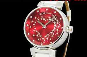 Auth LOUIS VUITTON Tambour Attraction Q13M2 Diamond Quartz Lady's Watch(S Z9747)