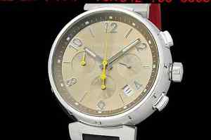 Auth LOUIS VUITTON Tambour Chronograph Q1122 SS Auto Men's Watch(S A2769)