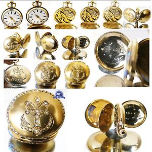 Antique Pocket Fob Watch Diamond & Pearl Swiss Keyless Full Hunter 14ct Gold