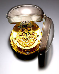 Rare Antique Oignon Watch by Decovigny w/ Silver Case Amazing Movement C. 1710s