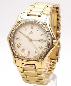 Ebel 1911 18k Yellow gold with Diamond Bezel. Mens/Unisex