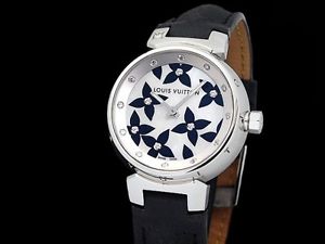 Auth LOUIS VUITTON Tambour Diamond Q121I SS Quartz Lady's Watch(25.11.13)