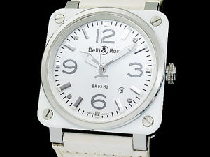Auth Bell&Ross BR-03 Aviation BR03-92SC SS/White Ceramic Men's Watch(S A47100-1)