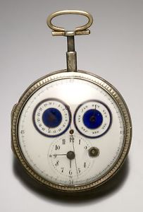 Rare Antqiue Pocket Watch with Day-Date Sweep Center Verge Fusee with Key C.1810