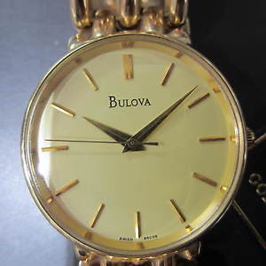 BULOVA ULTIME SWISS MEN'S WATCH QUARTZ 14K SOLID GOLD  LINK ORIGINAL 95C05 NEW