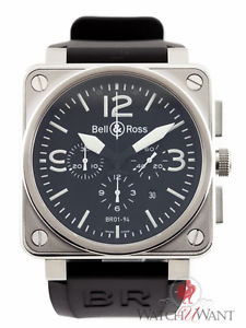 Bell & Ross BR-01 Chronograph Ref. BR 01-94-S Automatic 46mm Stainless Steel