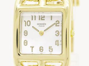 Polished HERMES Capecod MOP Dial 18K Gold Quartz Ladies Watch CC1.285 (BF078767)