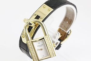 HERMES Kelly Watch Diamond 1995 LTD 18K Solid Gold Ladies Watch (BF074528)