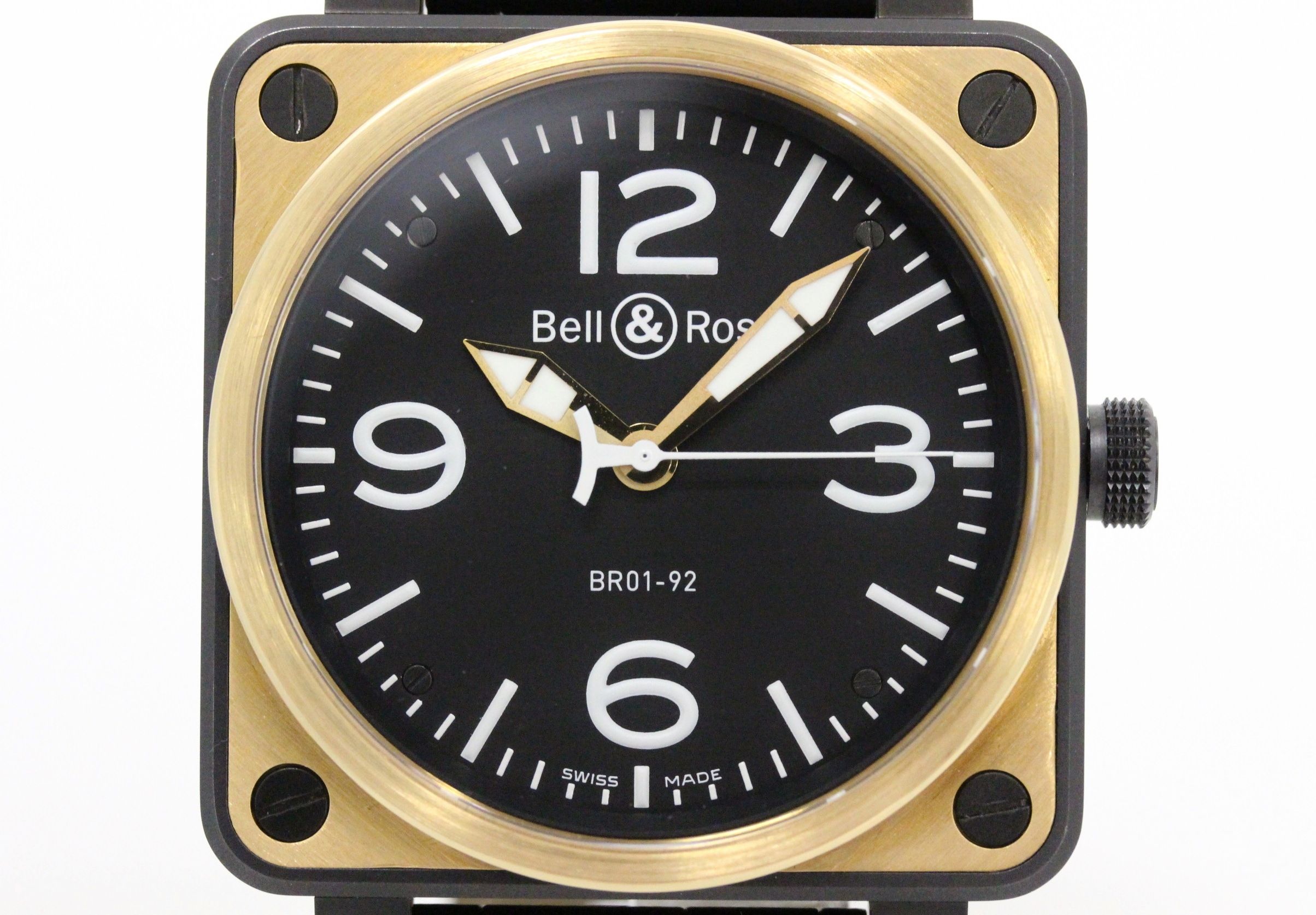 BELL & ROSS Aviation 18K Solid Gold PVD Automatic Mens Watch BR01-92 (BF072053)
