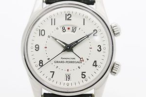 Polished Girard Perregaux Traveller ll Steel Automatic Mens Watch (BF070786)