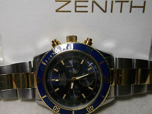 ZENITH ELPRIMERO CHRONO DE LUCA ACCIAO E ORO 14K REF.89.0310.40 BOX E GARANZIA!!