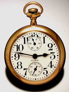 Rare Elgin B.W. Raymond Railroad Watch 21Jewel 18-Size Up/Down Indicator Antique