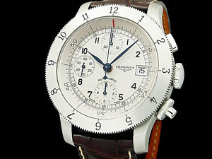 Auth LONGINE Heritage Chronograph L2.741.4.73.2 SS Auto Men's Watch(S A47578)